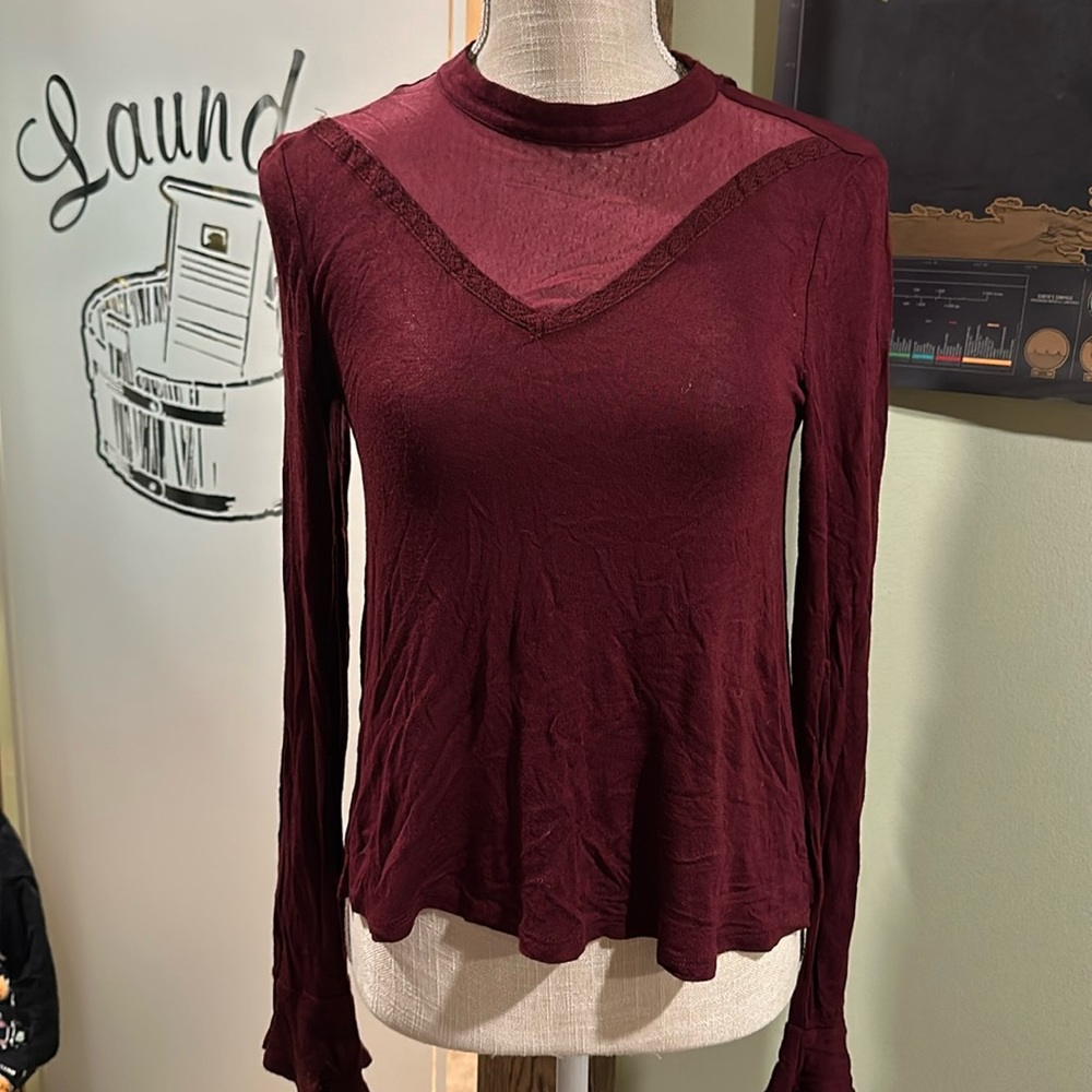 About a girl red long sleeve top
